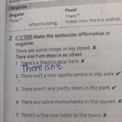 Make the sentences affirmative or nigative.