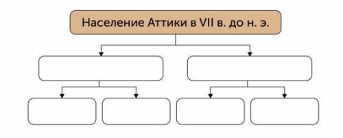 Заполните схему «Население Аттики в VII в. до н. э.»