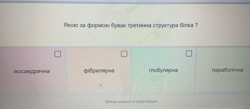 Якою з формою буває третинна структура білка