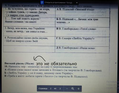 Контрольна робота номер 3 з теми Світ української поезії (В.Сосюра,В.Голобородько,В.Підпалий). Їх с