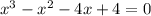 x ^{3} - x^{2} - 4x + 4 = 0