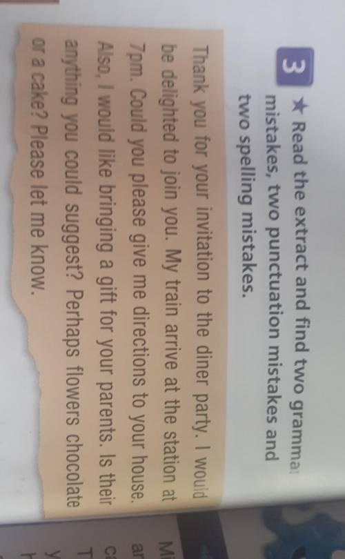 Read the extract and find two grammar mistakes, two punctuation mistakes and two spelling mistakes.