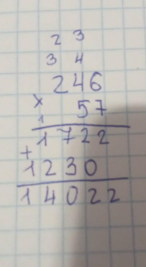 Выполни вычисления 246 х 57 столбиком